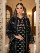 Ebony Luxe – Embroidered 3-Piece Festive Suite