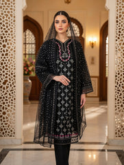Ebony Luxe – Embroidered 3-Piece Festive Suite