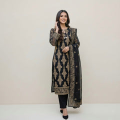 Midnight Gold – Embroidered 3-Piece Festive Suite