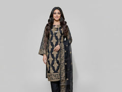 Midnight Gold – Embroidered 3-Piece Festive Suite
